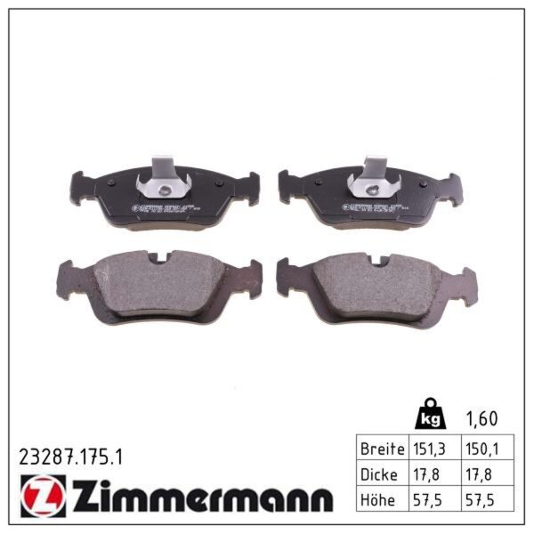 ZIMMERMANN 23287.175.1 Bremsbelagsatz, Scheibenbremse