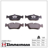 ZIMMERMANN 23287.175.1 Bremsbelagsatz, Scheibenbremse