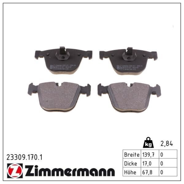 ZIMMERMANN 23309.170.1 Bremsbelagsatz, Scheibenbremse
