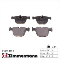ZIMMERMANN 23309.170.1 Bremsbelagsatz, Scheibenbremse