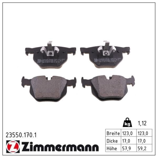 ZIMMERMANN 23550.170.1 Bremsbelagsatz, Scheibenbremse