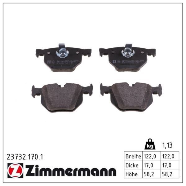 ZIMMERMANN 23732.170.1 Bremsbelagsatz, Scheibenbremse