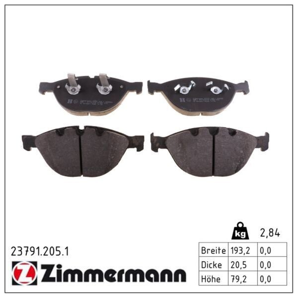 ZIMMERMANN 23791.205.1 Bremsbelagsatz, Scheibenbremse