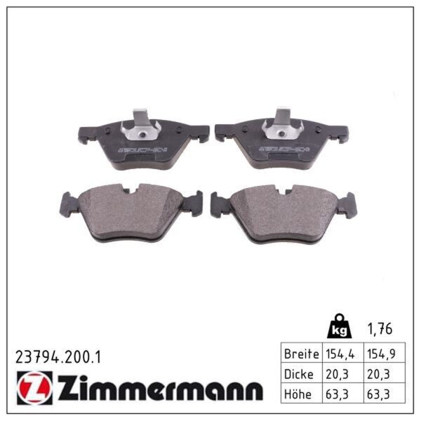 ZIMMERMANN 23794.200.1 Bremsbelagsatz, Scheibenbremse