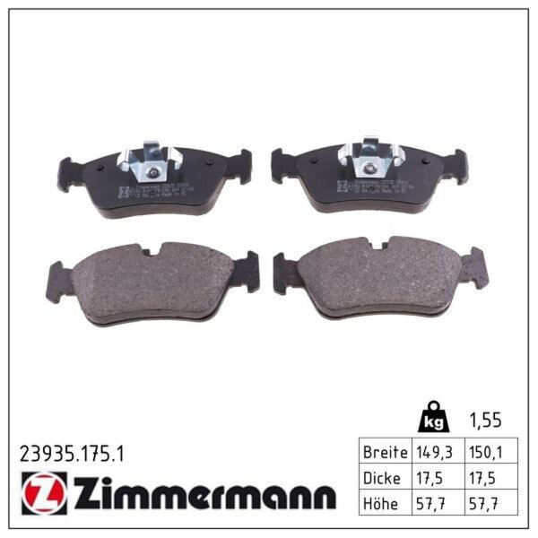 ZIMMERMANN 23935.175.1 Bremsbelagsatz, Scheibenbremse