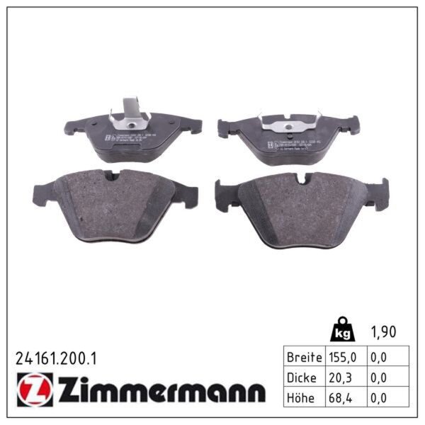 ZIMMERMANN 24161.200.1 Bremsbelagsatz, Scheibenbremse