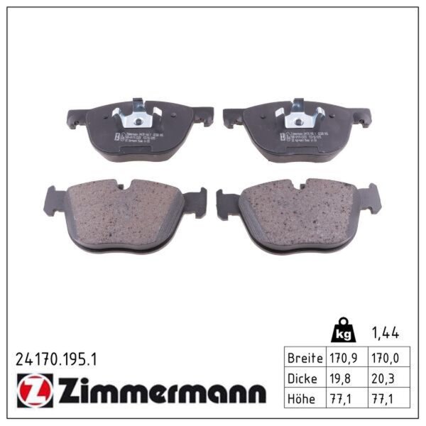 ZIMMERMANN 24170.195.1 Bremsbelagsatz, Scheibenbremse