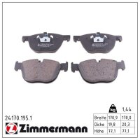 ZIMMERMANN 24170.195.1 Bremsbelagsatz, Scheibenbremse