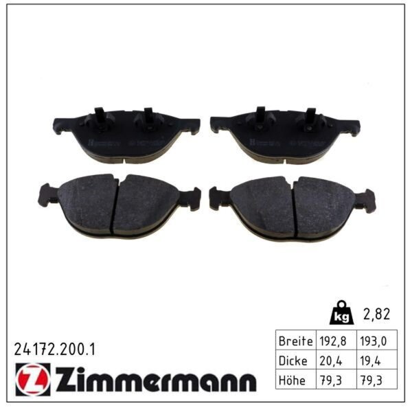 ZIMMERMANN 24172.200.1 Bremsbelagsatz, Scheibenbremse