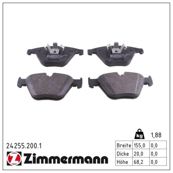 ZIMMERMANN 24255.200.1 Bremsbelagsatz, Scheibenbremse