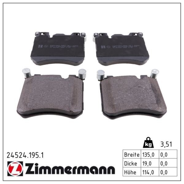 ZIMMERMANN 24524.195.1 Bremsbelagsatz, Scheibenbremse