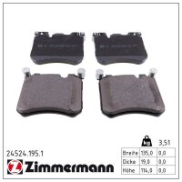 ZIMMERMANN 24524.195.1 Bremsbelagsatz, Scheibenbremse