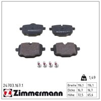 ZIMMERMANN 24703.167.1 Bremsbelagsatz, Scheibenbremse