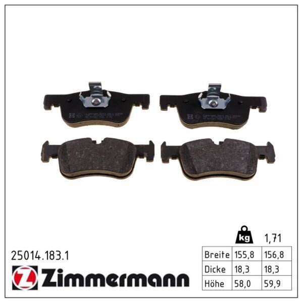 ZIMMERMANN 25014.183.1 Bremsbelagsatz, Scheibenbremse