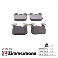 ZIMMERMANN 25028.180.1 Bremsbelagsatz, Scheibenbremse