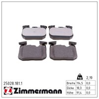 ZIMMERMANN 25028.181.1 Bremsbelagsatz, Scheibenbremse