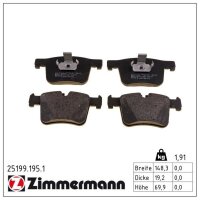 ZIMMERMANN 25199.195.1 Bremsbelagsatz, Scheibenbremse