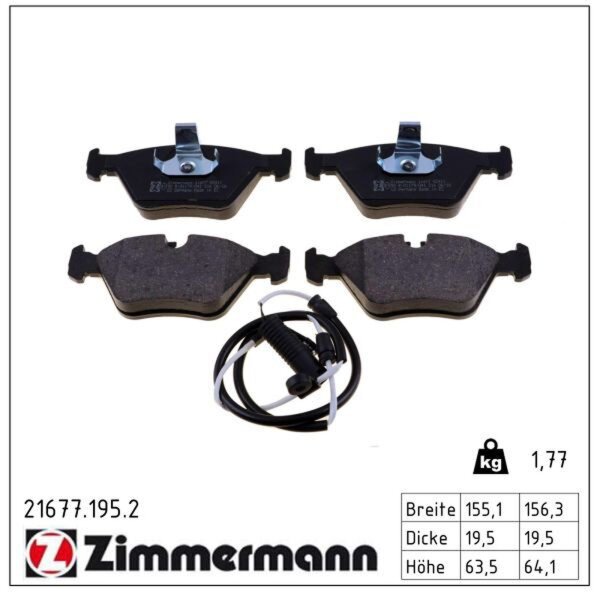 ZIMMERMANN 21677.195.2 Bremsbelagsatz, Scheibenbremse