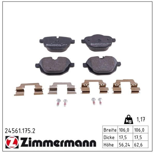 ZIMMERMANN 24561.175.2 Bremsbelagsatz, Scheibenbremse