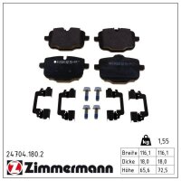 ZIMMERMANN 24704.180.2 Bremsbelagsatz, Scheibenbremse