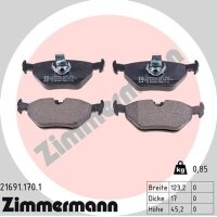 ZIMMERMANN 21691.170.1 Bremsbelagsatz, Scheibenbremse