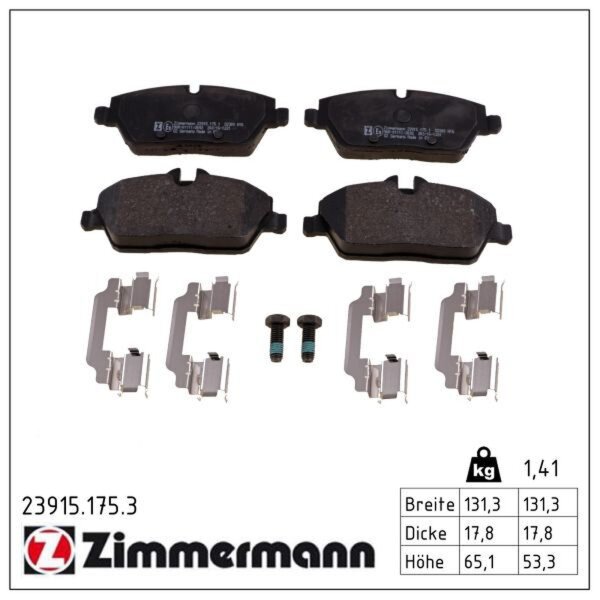 ZIMMERMANN 23915.175.3 Bremsbelagsatz, Scheibenbremse