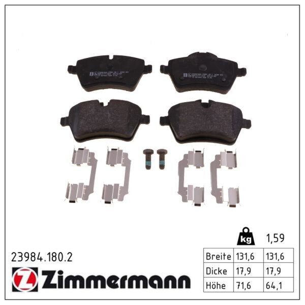ZIMMERMANN 23984.180.2 Bremsbelagsatz, Scheibenbremse