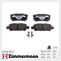ZIMMERMANN 24014.155.1 Bremsbelagsatz, Scheibenbremse