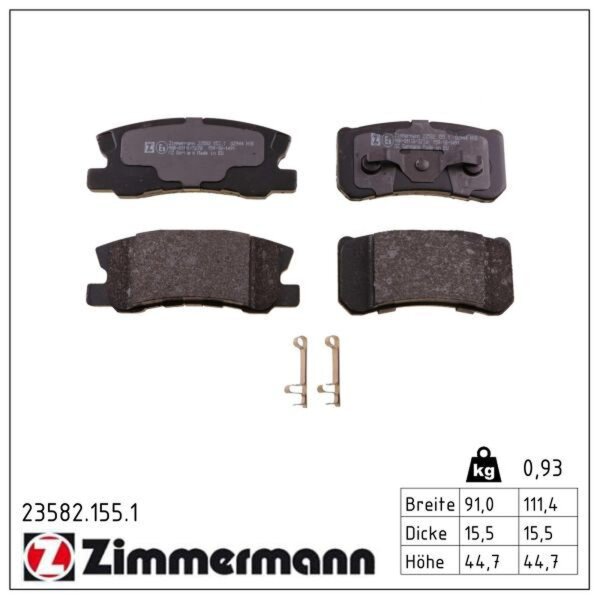ZIMMERMANN 23582.155.1 Bremsbelagsatz, Scheibenbremse