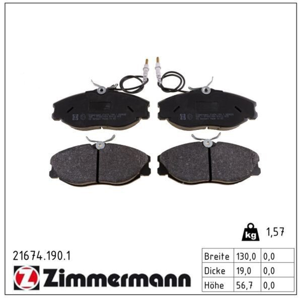 ZIMMERMANN 21674.190.1 Bremsbelagsatz, Scheibenbremse
