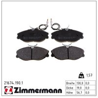 ZIMMERMANN 21674.190.1 Bremsbelagsatz, Scheibenbremse