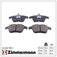 ZIMMERMANN 24332.185.1 Bremsbelagsatz, Scheibenbremse