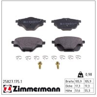 ZIMMERMANN 25827.175.1 Bremsbelagsatz, Scheibenbremse