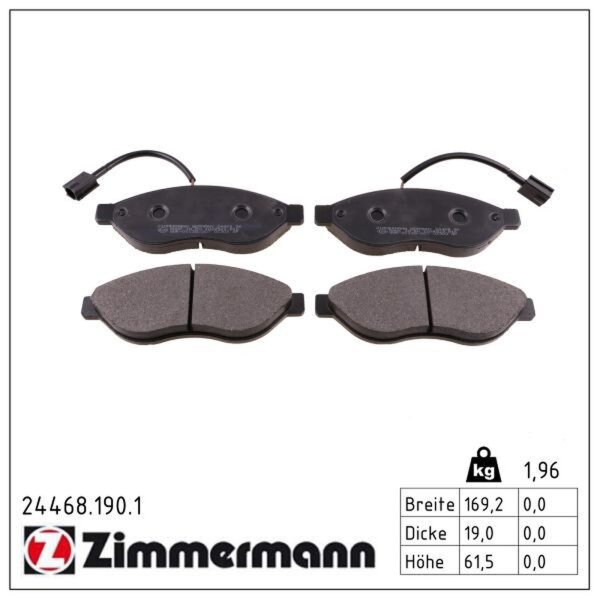 ZIMMERMANN 24468.190.1 Bremsbelagsatz, Scheibenbremse