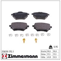 ZIMMERMANN 25839.175.1 Bremsbelagsatz, Scheibenbremse