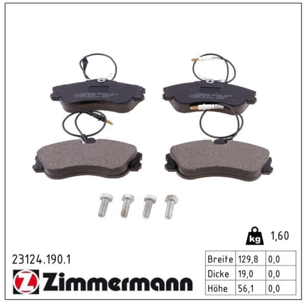 ZIMMERMANN 23124.190.1 Bremsbelagsatz, Scheibenbremse