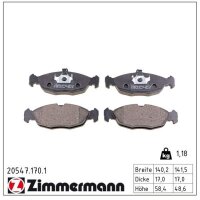 ZIMMERMANN 20547.170.1 Bremsbelagsatz, Scheibenbremse