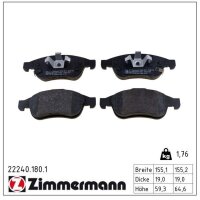 ZIMMERMANN 22240.180.1 Bremsbelagsatz, Scheibenbremse