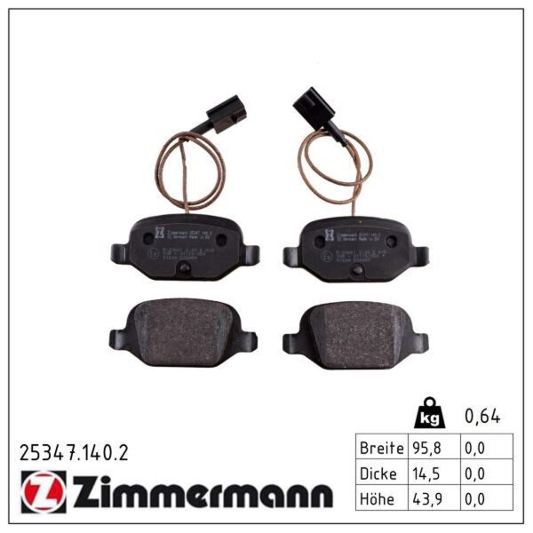 ZIMMERMANN 25347.140.2 Bremsbelagsatz, Scheibenbremse