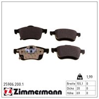 ZIMMERMANN 25906.200.1 Bremsbelagsatz, Scheibenbremse