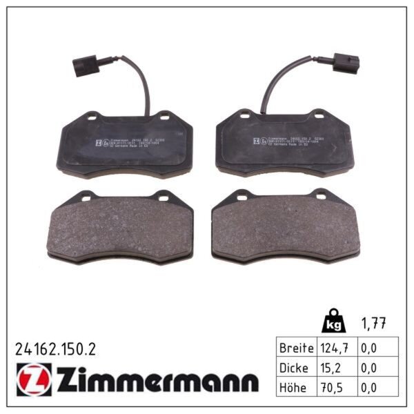 ZIMMERMANN 24162.150.2 Bremsbelagsatz, Scheibenbremse