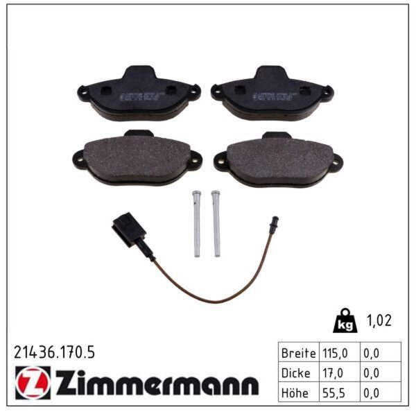 ZIMMERMANN 21436.170.5 Bremsbelagsatz, Scheibenbremse