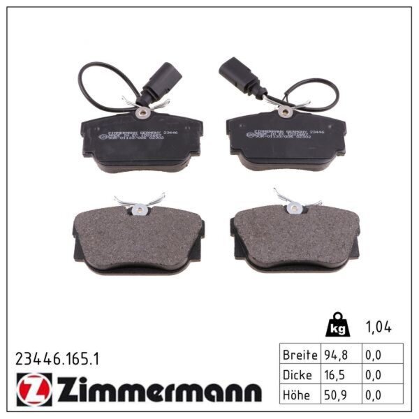 ZIMMERMANN 23446.165.1 Bremsbelagsatz, Scheibenbremse