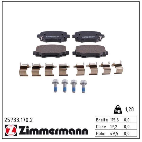 ZIMMERMANN 25733.170.2 Bremsbelagsatz, Scheibenbremse