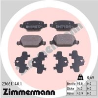ZIMMERMANN 23661.140.1 Bremsbelagsatz, Scheibenbremse