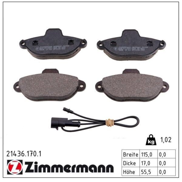 ZIMMERMANN 21436.170.1 Bremsbelagsatz, Scheibenbremse