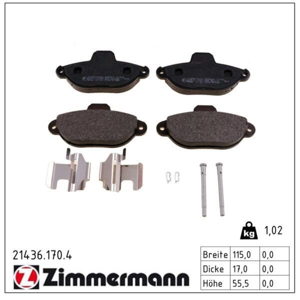 ZIMMERMANN 21436.170.4 Bremsbelagsatz, Scheibenbremse