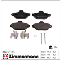 ZIMMERMANN 21436.170.4 Bremsbelagsatz, Scheibenbremse