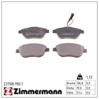 ZIMMERMANN 23708.190.1 Bremsbelagsatz, Scheibenbremse