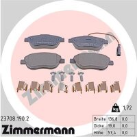 ZIMMERMANN 23708.190.2 Bremsbelagsatz, Scheibenbremse